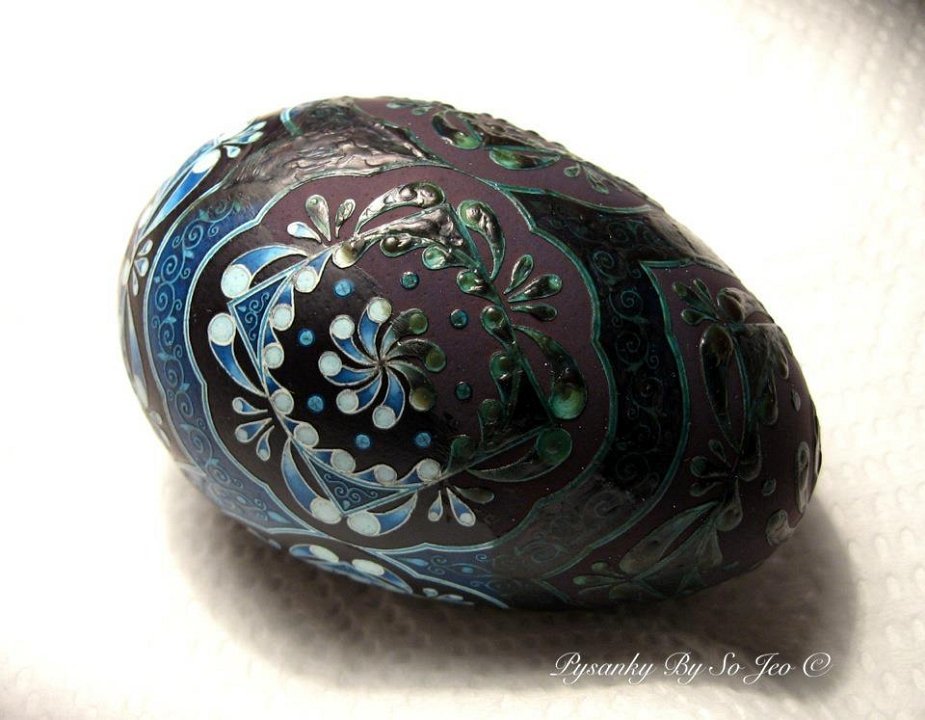 Blue Circles Ukrainian Easter Egg Pysanky By So Jeo